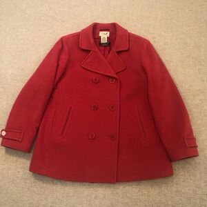 NWOT LLBean Classic Wool Pea Coat Insulated size 16